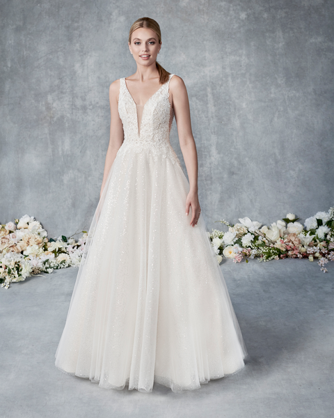 English net wedding outlet dress